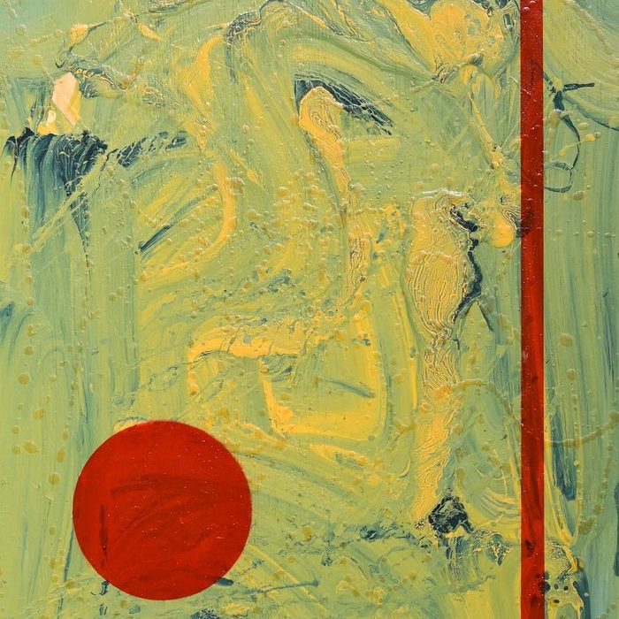 Dettaglio materico: strati di acrilico e smalto